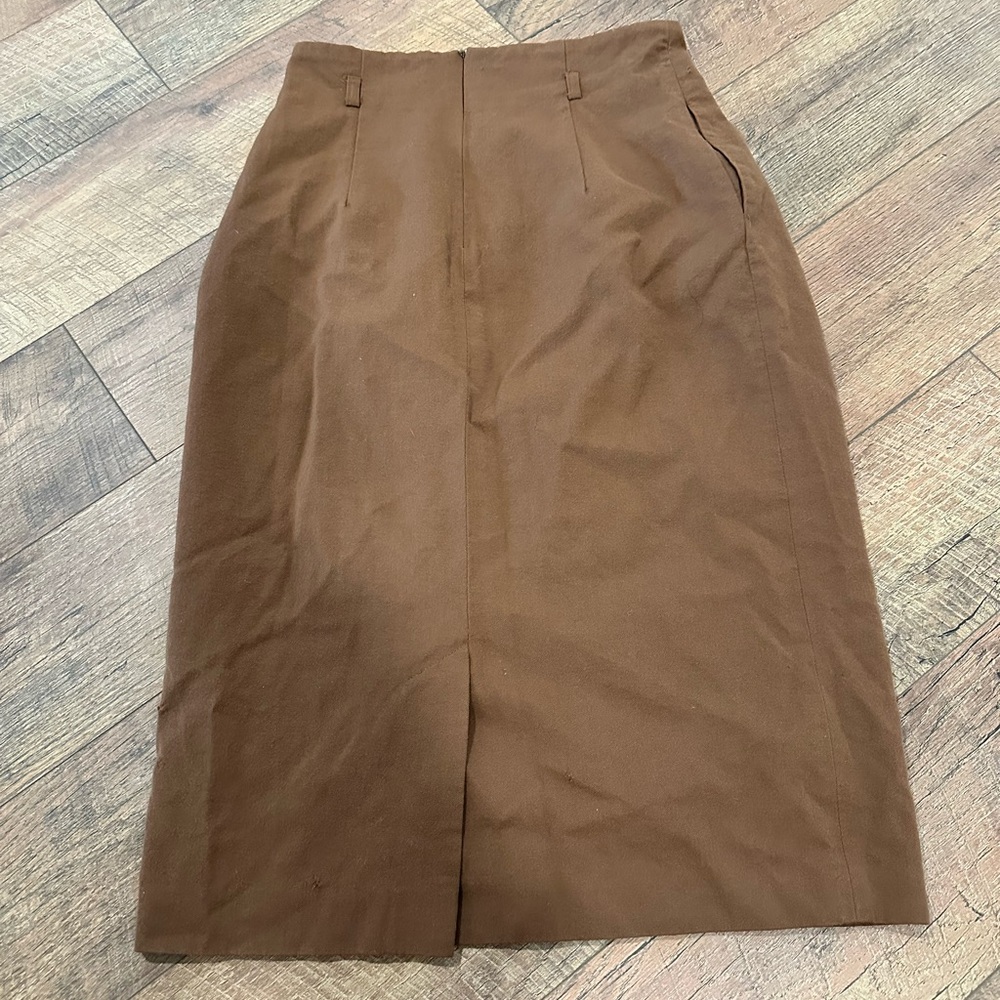 Vintage Jones New York Brown wool Pencil Skirt